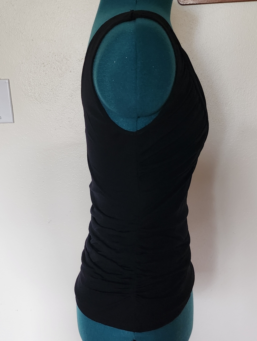 White House Black Market Black Surplice Ruched Tank - Picture 6 of 9